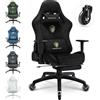 Dowinx Sedie Gaming,Ergonomica Ufficio,Sedie Spaziose,Nero | similpelle scamosciata,Portata massima 200 kg,Ampio cuscino (55x51x13 cm),Braccioli 3D, Schienale reclinabile da 90° a 135°
