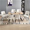 WAFTING Set di 6 Sedie da Pranzo Girevoli 360° Imbottite, Beige | Tessuto Similcashmere, Seduta Larga 48 cm, Schienale Traforato, Gambe in metallo, per Sala da Pranzo, Cucina e Soggiorno