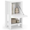 BAKAJI Mobiletto Armadietto Comodino in Legno MDF Ripiano Interno Chiusura ad Anta Tavolino Laterale Divano Mobile Arredamento Casa Ufficio Design Moderno Dim. 55 x 30 x 30 cm (Bianco)