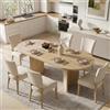 Aislinglen Tavolo da pranzo ovale per 6-8 persone, 200 x 80 cm, moderno | Tavolo da pranzo ovale in legno, piano spesso, adatto per sala da pranzo, cucina e soggiorno
