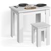 Livinity Tavolo da pranzo con sedia Tiberio, Bianco, 90 x 60 cm