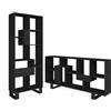 Skraut Home | Libreria scaffale | Scaffali in legno a ripiani | 174x67x31cm | Design industriale | Stile moderno | Nero