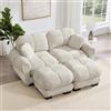 Rvjiahe Divano a 2 posti in ciniglia, divano modulare a forma di U | raffinato design trapuntato stile elegante cuscini di seduta spessi, morbidi e avvolgenti con pouf mobile