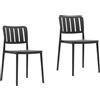 Rebecca Mobili Set 2 Sedie Impilabili, Sedie da Esterno, Nero, Polipropilene, Salvaspazio, Eleganti, per Giardino o Sala da Pranzo - Misure HxLxP: 82 x 42 x 53 cm - Art. RE7194V8M2