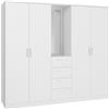 AVANTI TRENDSTORE - Osasco - Armadio nel colore bianco, con 4 ante e 4 cassetti e uno specchio. Misure ca LAP 199x181x52,7 cm