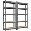 Yaheetech Scaffale/Scaffalatura Garage in Metallo a 5 Ripiani Regolabili da Magazzino Carico Massimo per Ripiano 150 KG 150 x 140 x 30 cm/Grigio Scuro