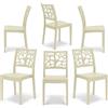 REDÒKASA Set 6 sedie in polipropilene TETI, impilabile, resistente ai raggi UV, design moderno, ideale per sala da pranzo, cucina, sala d'attesa, bar, ristoranti o giardino (6, Sabbia)