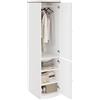 SoBuy Armadio stretto 45cm di larghezza con appendiabiti, ripiani 45x55x187 | Guardaroba Armadio Salvaspazio con 2 ante e ripiano regolabile, per camera da letto e soggiorno, bianco KSB03-W