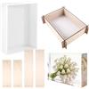 Plumaire Stampi rettangolari in silicone con cornice in legno per resina epossidica, 19,5 x 13,5 x 5 cm, stampi in resina fai da te per fermalibri, vassoi, creazione di candele, fiori secchi e