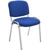 IDEALSEDIE DI GALIZIA MICHELE Sedia attesa Impilabile Idealsedie, struttura in acciaio cromato, sedile e schienale con rivestimento, struttura resistente portata max 130kg, prodotto in italia (Tessuto, Blu)
