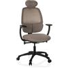 HJH Office Sedia ergonomica per ufficio RI-COVER Sedia girevole con supporto lombare regolabile, schienale traspirante, grigio