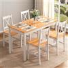 AuraCraft Tavolo da pranzo con 4 sedie, tavolo da cucina con sedie, set da tavolo e sedie, adatto per cucina, soggiorno e sala da pranzo (teak)