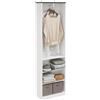 SoBuy Armadio stretto 25cm di profondità con barra appendiabiti 55x25x187cm | Guardaroba armadio salvaspazio con 3 ripiani, piano regolabile, per camera da letto, ingresso e soggiorno, bianco KSB02-W