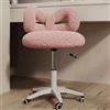 BREZO Sgabello Postazione Trucco, Sedia da Trucco con Schienale, Sedia da Trucco Vanity Su Ruote con Altezza Regolabile for Un Elegante Ufficio Domestico for Donne Adolescenti (Color : A)