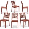 REDÒKASA Set 6 sedie in polipropilene TETI, impilabile, resistente ai raggi UV, design moderno, ideale per sala da pranzo, cucina, sala d'attesa, bar, ristoranti o giardino (6, Rosso Mattone)