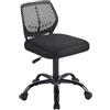 IlGruppone Sedia Ufficio Ergonomica Senza Braccioli, Altezza Regolabile, Schienale Traforato Traspirante, Seduta Imbottita Comfort, Base con Ruote 360°, Portata 150 kg