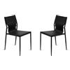 Liberoshopping Sedia in simil cuoio con struttura in metallo Nero SVEVA Set 2 pz (Nero)