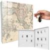Generic Cassetta portachiavi in vetro 30x30 cm Mappa del mondo Porta Destra Bianco | Appendiabiti | Bacheca | Vetrinetta | Nicchia | Casellario | Armadio | Gancio | Quadro | Mobiletto | Contenitore | Supporto