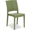 REDÒKASA Sedia in polipropilene FLORA, MADE IN ITALY, impilabile, resistente ai raggi UV, design moderno, ideale per interno ed esterno (1, Agave - Senza Braccioli)