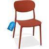MOHOME Sedia Rossa Polipropilene Premium Quality Impilabile Dimensioni 79 x 54,5 x 46 cm Design Ergonomico Minimalista Elegante Interno Esterno Casa Ufficio Bar Ristorante