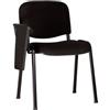 KARISMA - ISO Imbottito D/2 + TAV, Sedia in Plastica Ufficio/Scuola più Tavoletta Ribaltina Scrittoio, Nero