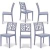 REDÒKASA Set 6 sedie in polipropilene TETI, impilabile, resistente ai raggi UV, design moderno, ideale per sala da pranzo, cucina, sala d'attesa, bar, ristoranti o giardino (6, Avio)