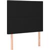 Générique Testiera per letto nera 90 cm, tessuto regolabile | Design elegante, gambe in legno resistenti, supporto per la camera da letto