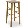 OKAFFAREFATTO MADDALONI Sgabello bar alto 73 cm in legno noce chiaro seduta quadrata in legno massello