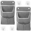 EVBOTGEE 2 organizer pensili grigi con 4 ganci, da campeggio | Borsa in tessuto da appendere come mensola sospesa per bagno, camera da letto, camper, armadio, porta