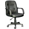 AVANTI TRENDSTORE - Comodi - Sedia da ufficio in similpelle nera con braccioli, regolabile in altezza, girevole e su rotelle, dimensioni: LAP 53x87/97x50 cm