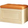 YUJEYHD Panca Contenitore Pieghevole con Coperchio, in Plastica PP e Ecopelle, Seduta Imbottita, soggiorno, cucina e camera da letto salvaspazio, sostenuta fino a 150 kg (Arancione, 40x60cm)