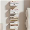 Generic Scaffali galleggianti per libri da parete, invisibili, librerie galleggianti in acciaio resistente, libreria nascosta, per camera da letto, soggiorno, ufficio, bianco, 2 pezzi