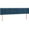 GHVBNMF Testiera per letto in velluto, blu scuro, 200 x 78/88 cm | Testiera imbottita regolabile in altezza in morbido velluto per camera da letto con gambe stabili in legno massello.