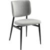 AC ANGEL CERDÁ Angel Cerdá - Sedia Imbottita Sala da Pranzo in Tessuto Grigio Chiaro | Sedie Moderne, Design Minimalista ed Elegante | 48 x 60 x 83 cm, Gambe in Acciaio Nero | per Sala da Pranzo e Soggiorno