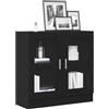 vidaXL Armadio per Libri 4 livelli 82,5 x 30,5 x 80 cm Rovere Nero | Stile minimalista con linee pulite, Fatto in legno ingegnerizzato per durare a lungo, Ha due grandi scomparti