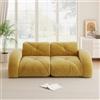 Dolamaní Divano 2 Posti Divano Senza Cornice 32D Schiuma Ad Alta Densità Divano Ciniglia Disegno Antiscivolo Salotto Zone Relax Senza Montaggio (Giallo, 2 Posti)