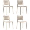 Rebecca Mobili Set 4 Sedie da Giardino Impilabili, Sedie Moderne, Grigio Tortora, Polipropilene, Robuste, per Esterno o Interno - Misure HxLxP: 82 x 42 x 53 cm - Art. RE7194V4M4