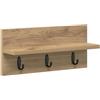 HETFTJN Appendiabiti da Parete 40x10.5x18 cm Legno Rovere Artigianale | Appendino a muro in legno ingegnerizzato colore rovere artigianale per ingresso corridoio salotto salvaspazio robusto