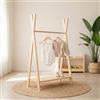 smartwood Appendiabiti da Terra, Legno di pino FSC, 120x83x36 cm, TIPI L | Principio Montessori, portata fino a 60 kg, bordi arrotondati, spazio per scarpe e altro, stabile, montaggio facile