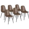 IDMarket - Set di 6 sedie vintage marrone DALI