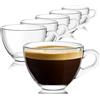 Generico Set 6 Tazzine da caffè in Vetro Trasparente 90 ml - Senza Piattino, Ideali per Espresso, Orzo e Bevande Calde