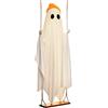 Generico Halloween Ghosts Outdoor - Giant Spooky Remote Control Swing | Waterproof | Wood, polyester, and PP giant swinging ghost with remote control, waterproof outdoor Halloween decor for porch, yard, tree, p