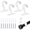 Kaelaxroy Set di 4 supporti per aste per tende in alluminio, diametro 25-28 mm, forniti con viti e tasselli, adatti per fissaggio a parete e a soffitto