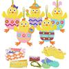 LAMEK 12 Pezzi Artigianato Pasquale Pulcino,Pasqua Fai da Te, Creativa Pasqua DIY per Bambini, Decorazioni Pasquali Fatte a Mano, Appendere All'albero di Pasqua, per Festa di Pasqua