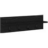 HETFTJN Appendiabiti da Parete Rovere Nero 60x10.5x18 cm Rack Muro | Design salvaspazio a parete in legno ingegnerizzato rovere nero, perfetto per ordinare giacche e borse in corridoio.