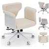 Newtral Schneidersitz - Sedia da ufficio regolabile con braccioli e tavolo pieghevole, sedia Cross-Legs, regolabile in altezza, impermeabile, beige