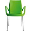 Grandsoleil S3640VM Upon Boulevard-Poltrona impilabile in Polipropilene Standard, con Gambe in Alluminio, 52 x 56 x 85 cm, Colore: Verde Mela