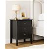 HEYZOEY Comodino con 3 cassetti, comodino, cassettiera, tavolino per camera da letto e soggiorno (nero, 45 x 33 x 61 cm)