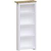 Vida Designs Arlington 4 Ripiano Libreria, Slim Autoportante Mobile contenitore for Soggiorno or Corridoio, Design salvaspazio, H140xW60xD24cm (Bianco)