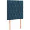 GHVBNMF Testiera imbottita in velluto, blu scuro, 80 x 7 x 118/128 cm | Pannello imbottito regolabile in altezza in morbido velluto con gambe in legno per una maggiore stabilità nella camera da